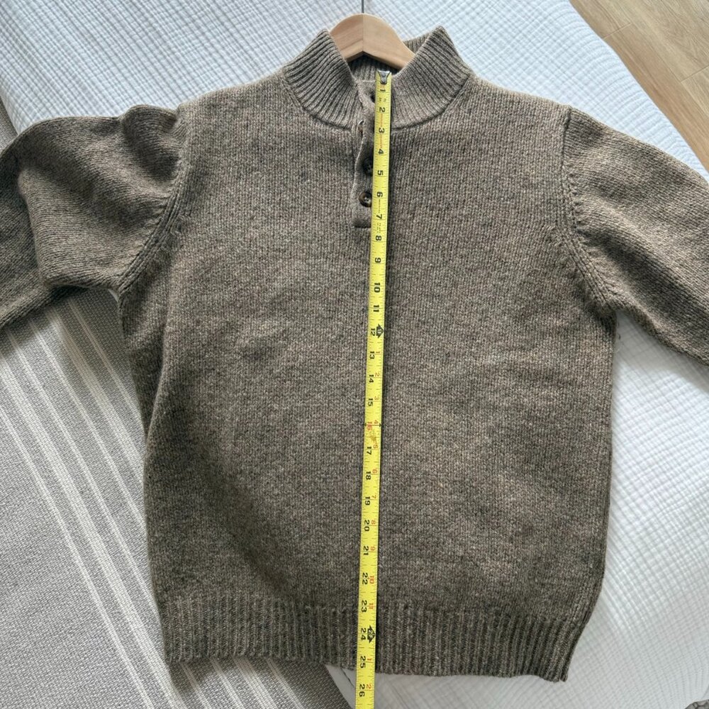 L.L. Bean Lambswool 1/4 Button Sweater - Picture 7 of 8